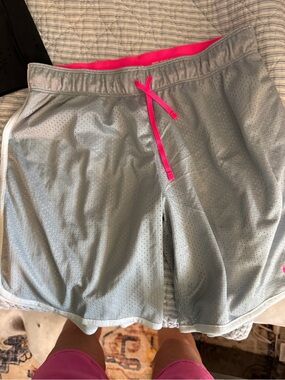 Girls NWT Mesh Shorts in Gray with Pink Accent only $10